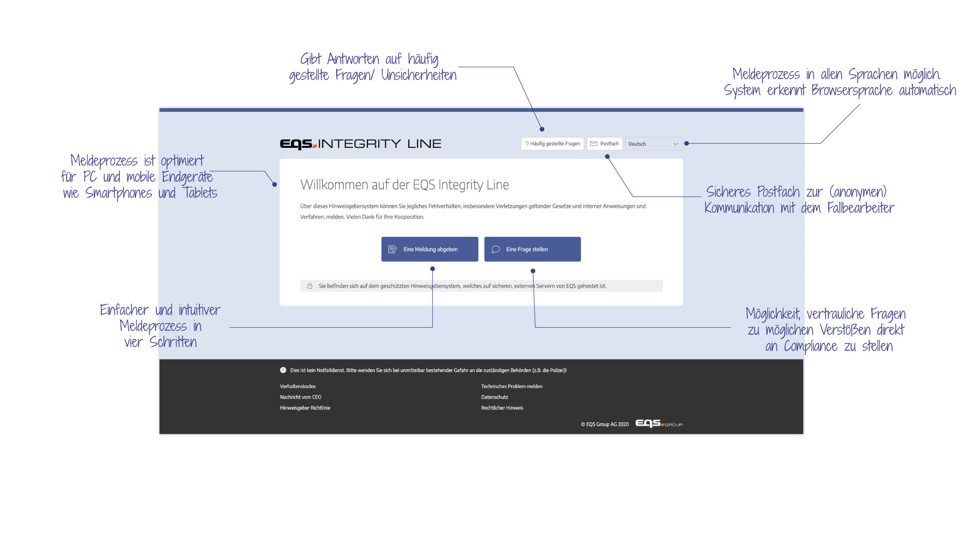 Integrity Line Frontend Ansicht | EQS Group
