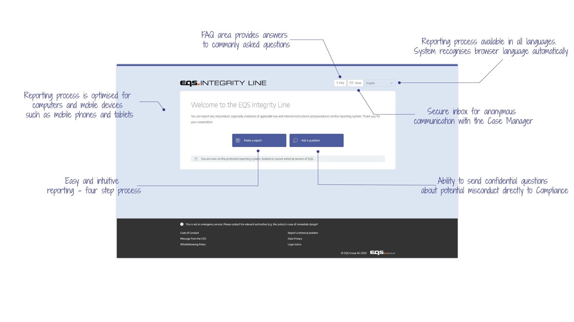 Integrity Line frontend view | EQS Group