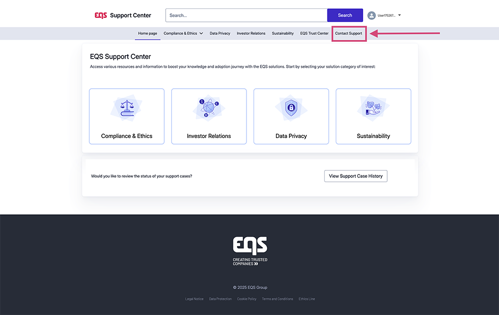 Support Center Homepage