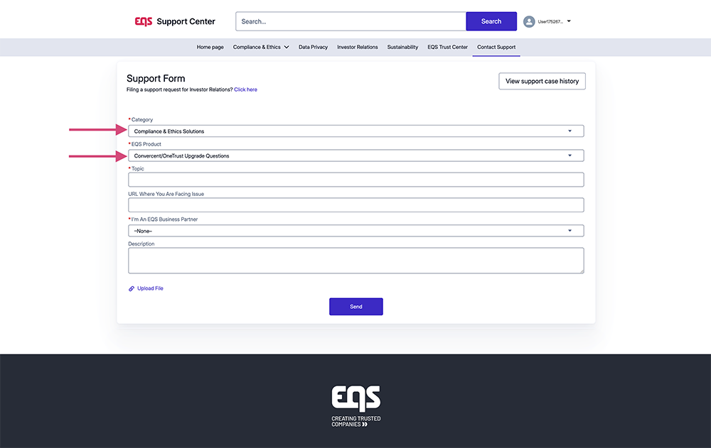 Submit a support ticket