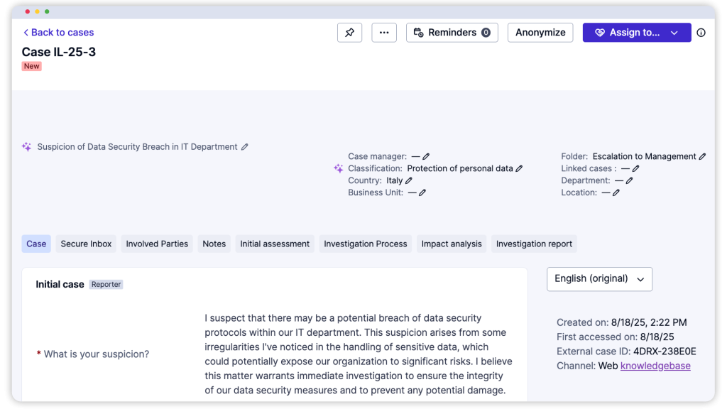 EQS Compliance & privacy AI tools