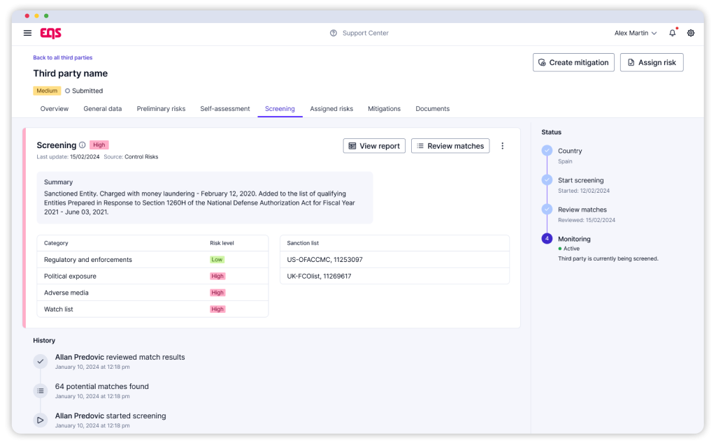 Managing your compliance accross the world thanks to EQS software